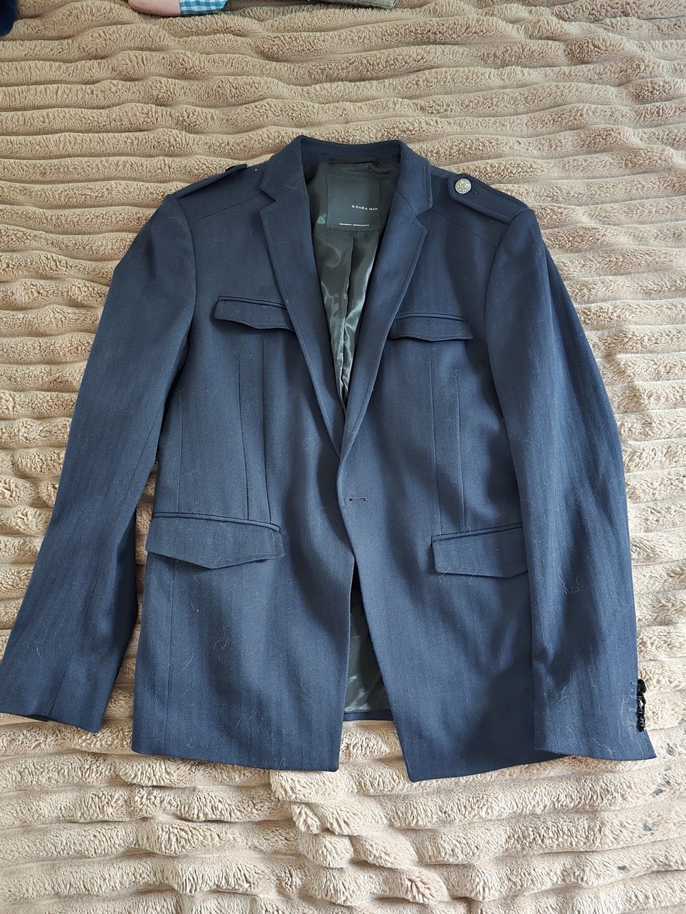 Zara Man Navy Military Blazer